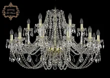 Люстра подвесная хрустальная 11.21.12+6.360.Gd.Sp Богемиа Арт Классик прозрачная на 18 ламп, основание золотое в стиле классический Люстра подвесная хрустальная 11.21.12+6.360.Gd.Sp Богемиа Арт Классик прозрачная на 18 ламп, основание золотое в стиле классический